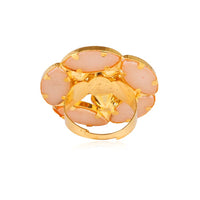 Thumbnail for Tehzeeb Creations Golden Colour Ring With Golden Stone And Pearl