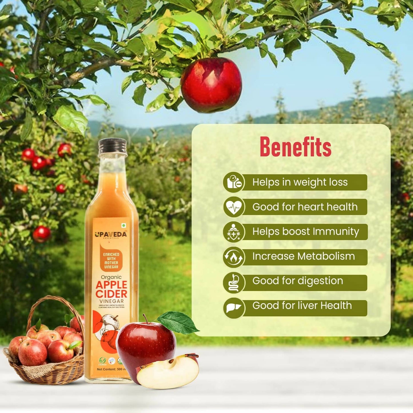 Upaveda Organic Apple Cider Vinegar - Distacart