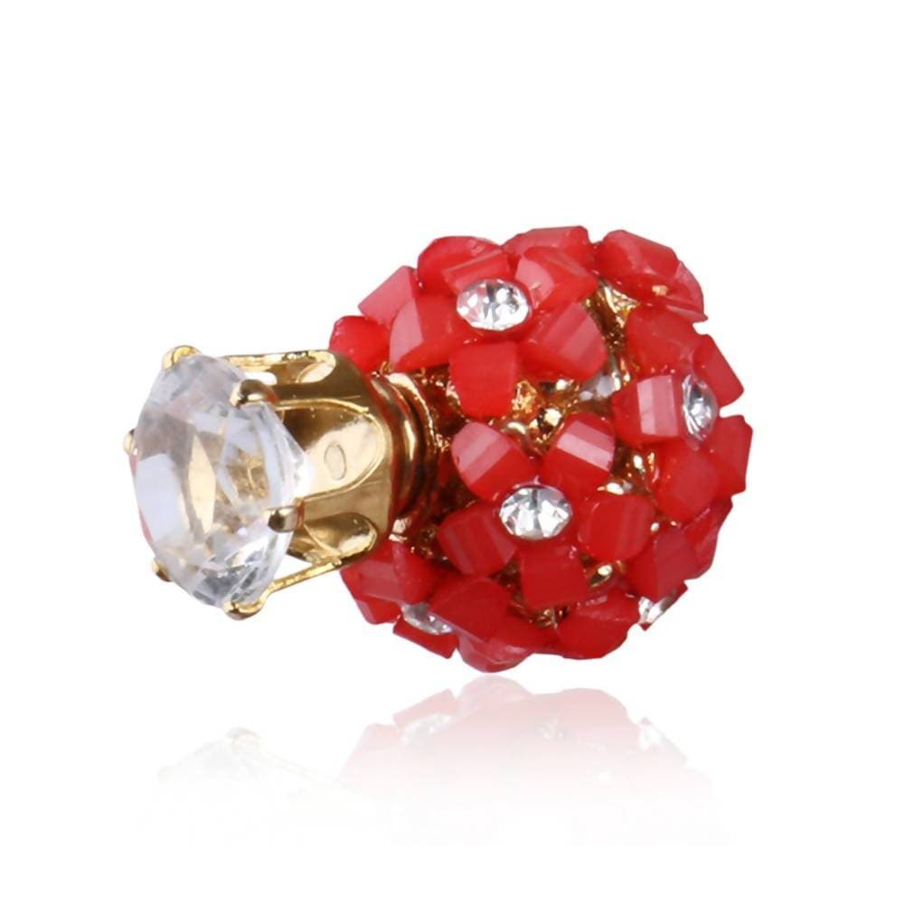 Trendoo Jewelry Gold Plated Stylish Fancy Party Wear Red Studs