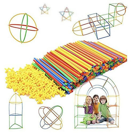 Kipa Children's Puzzle Straw Assembly, Educational Play and Learn Plastic Building Construction, Stitching Assembly Straw Build Blocks Creative Toy - Distacart