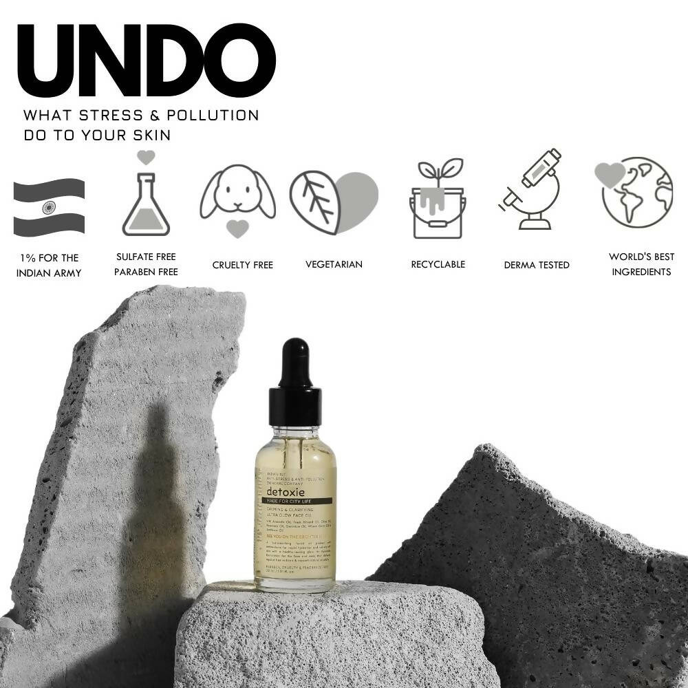 Detoxie Calming & Clarifying Ultra Glow Face Oil - Distacart