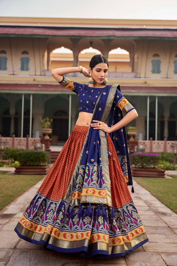 Ready to Wear Lehenga Choli for Women by Infinity Export - Orange - Distacart