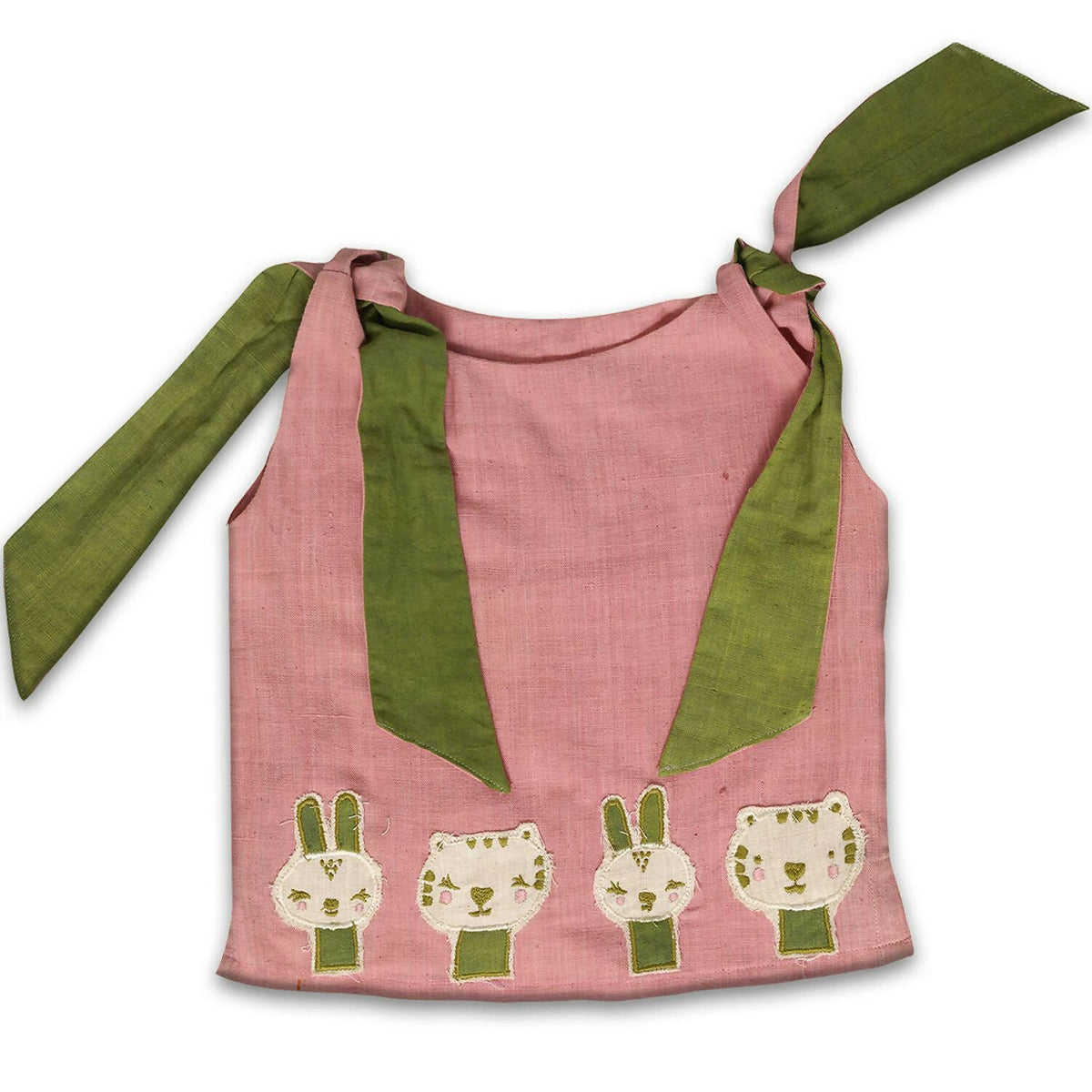 Mhyssa Pink Tie up Round Neck Patch Tee with Circular Skirt Set - Distacart