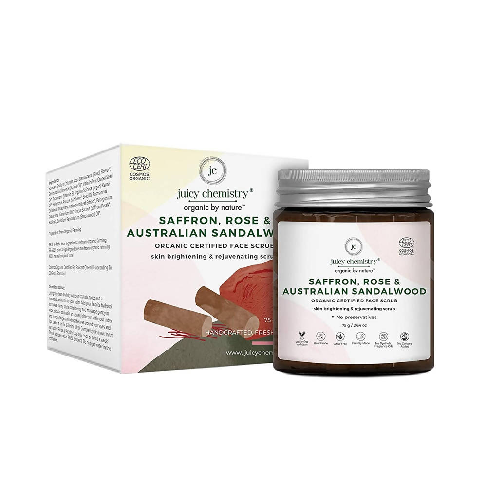 Juicy Chemistry Saffron, Rose & Australian Sandalwood Face Scrub - Distacart