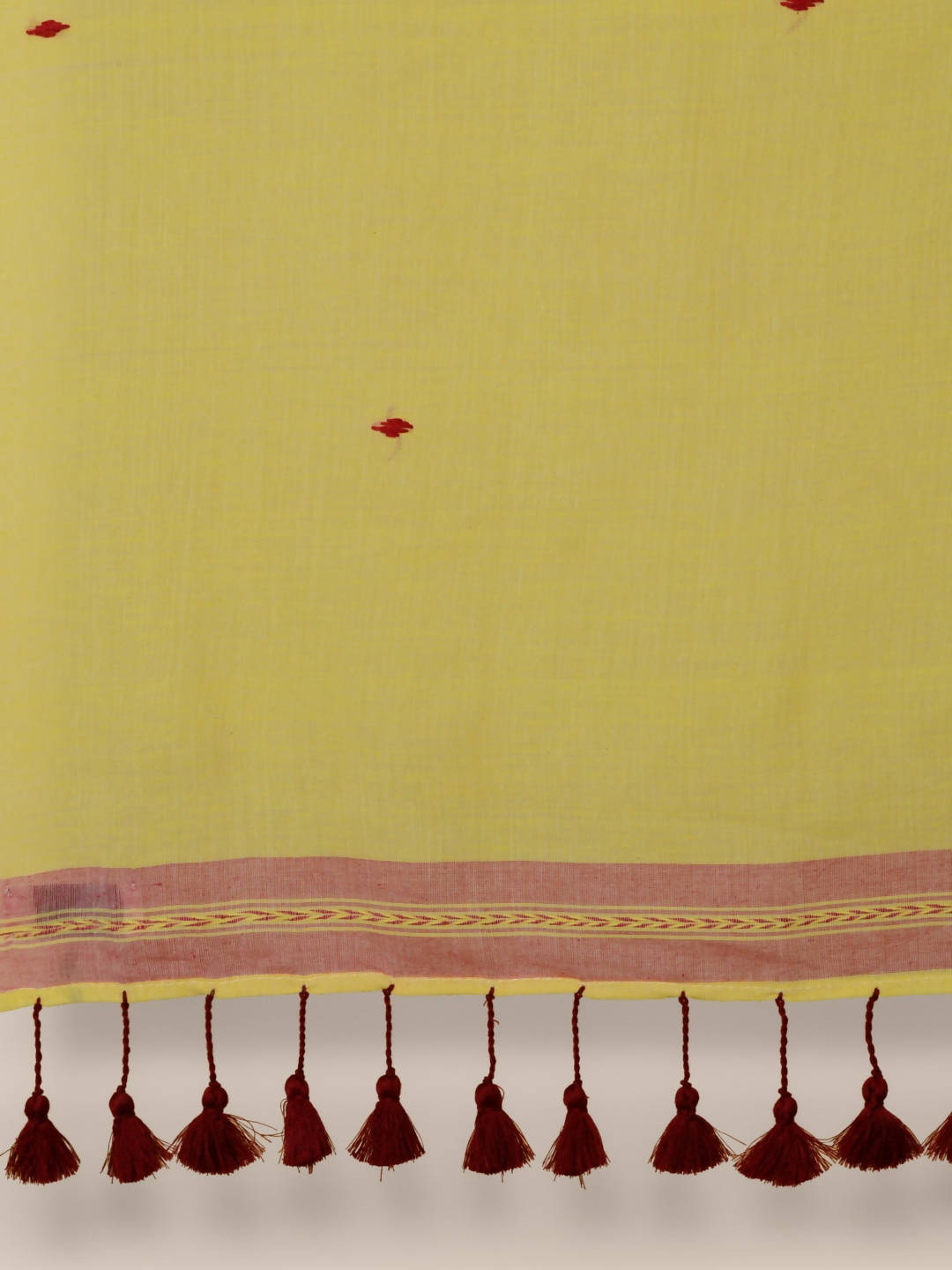 Suta Yellow Maroon Pure Cotton Saree - Distacart