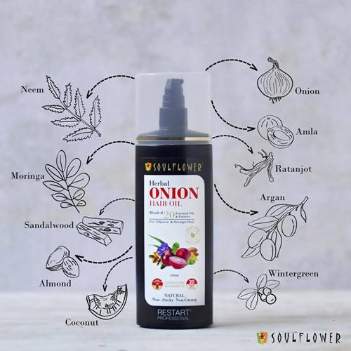 Soulflower Herbal Onion Hair Growth Oil - Distacart