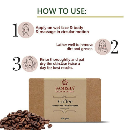 Samisha Organic Coffee Deep Exfoliating Bathing Bar - Distacart