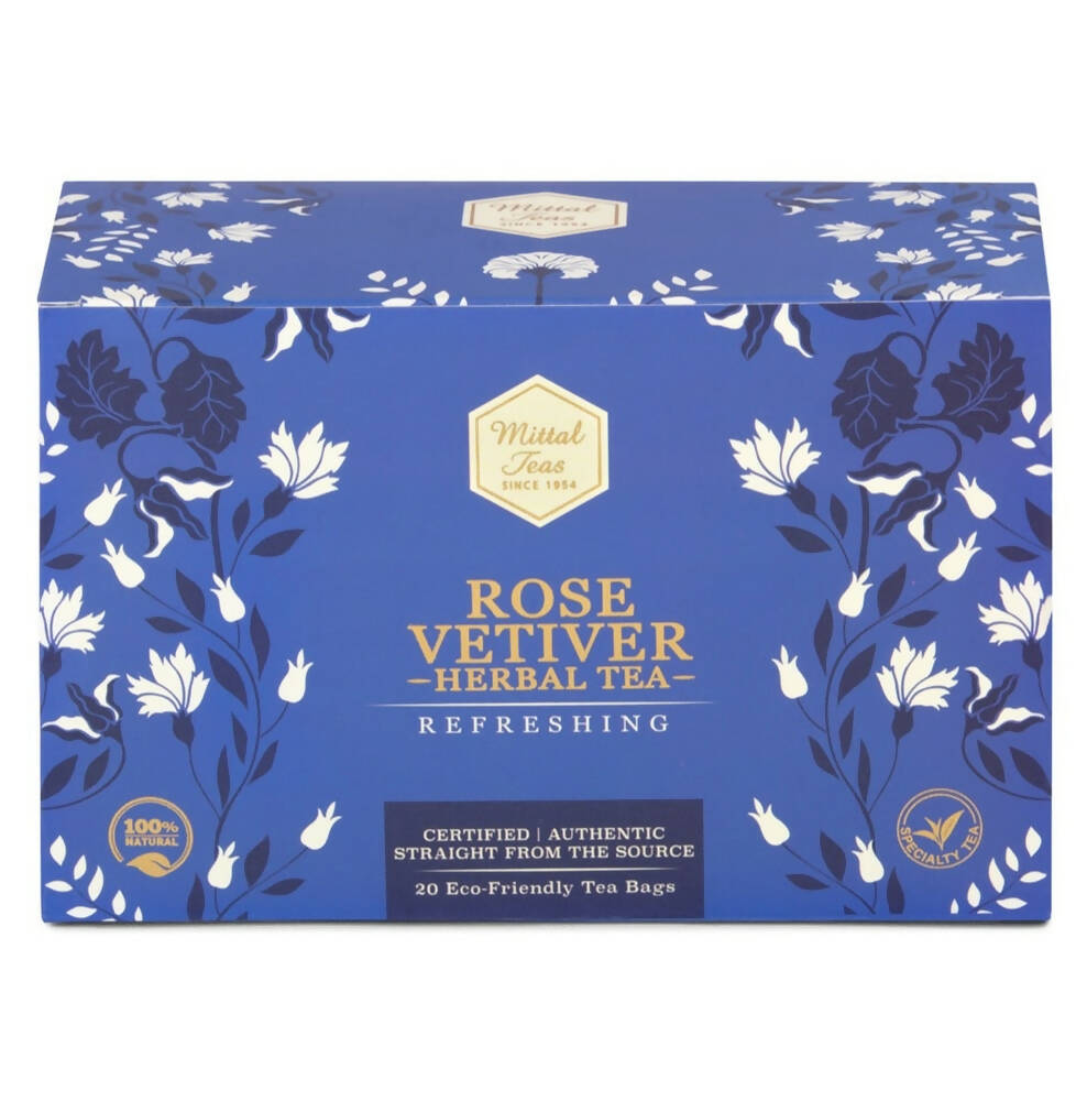 Mittal Teas Rose Vetiver Herbal Tea - Eco Friendly Bags - Distacart