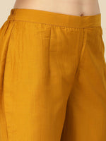 Thumbnail for Mustard Embroidered Chinon Straight Kurta With Trouser & Dupatta - Salimar - Distacart
