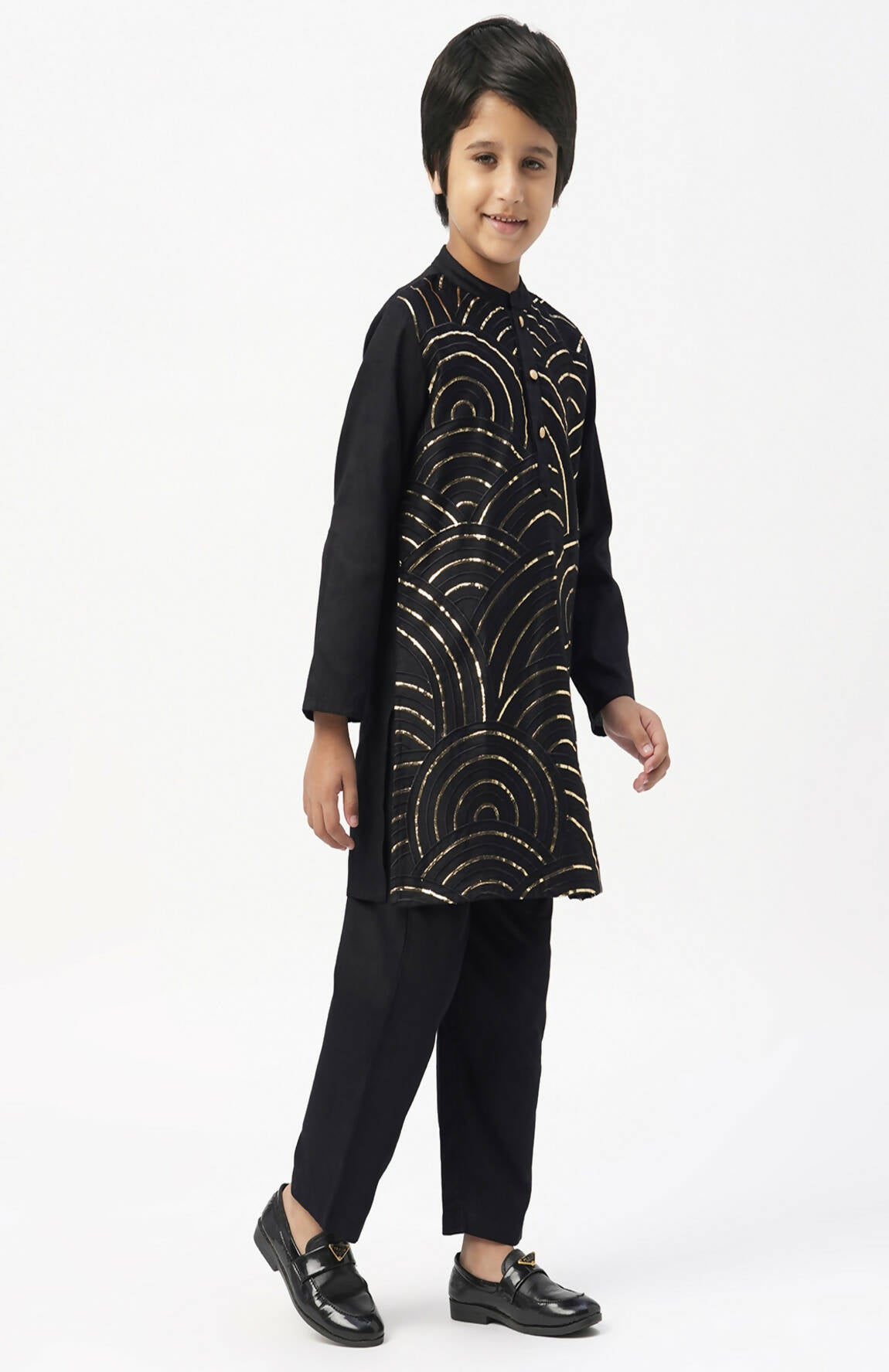 Lil Drama Bollywood Tadka Black Kurta Pant Set For Boys - Distacart