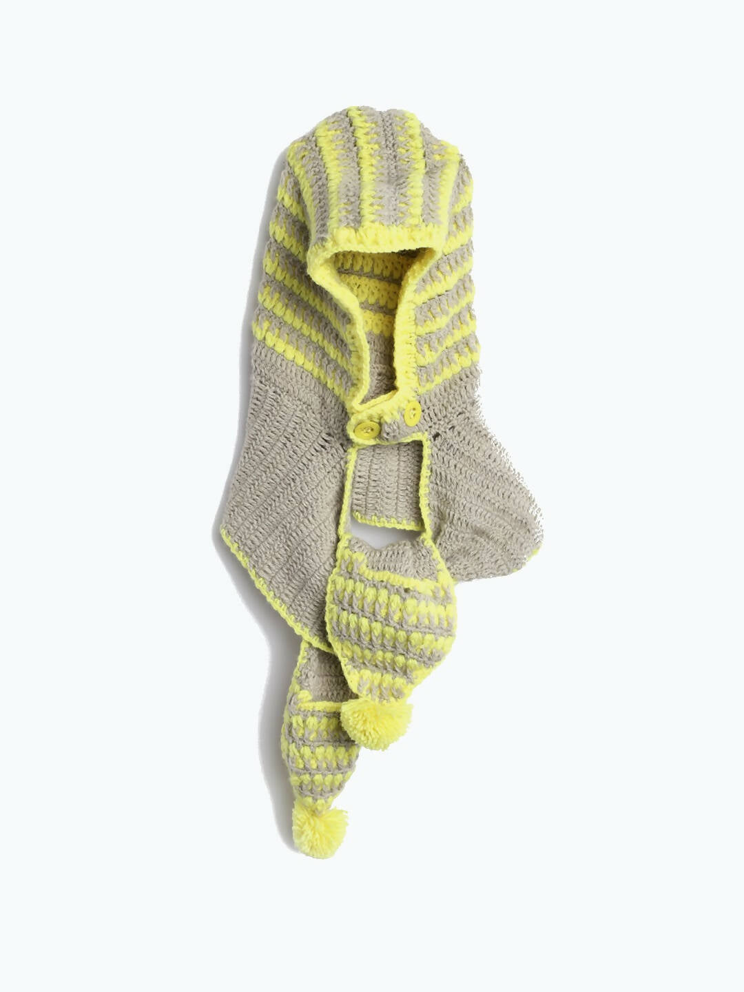 Chutput Kids Woollen Hand Knitted Striped Design Cap - Grey - Distacart