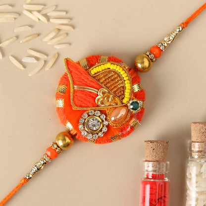 Festive Zardosi Rakhi & Cashew Jar - Distacart
