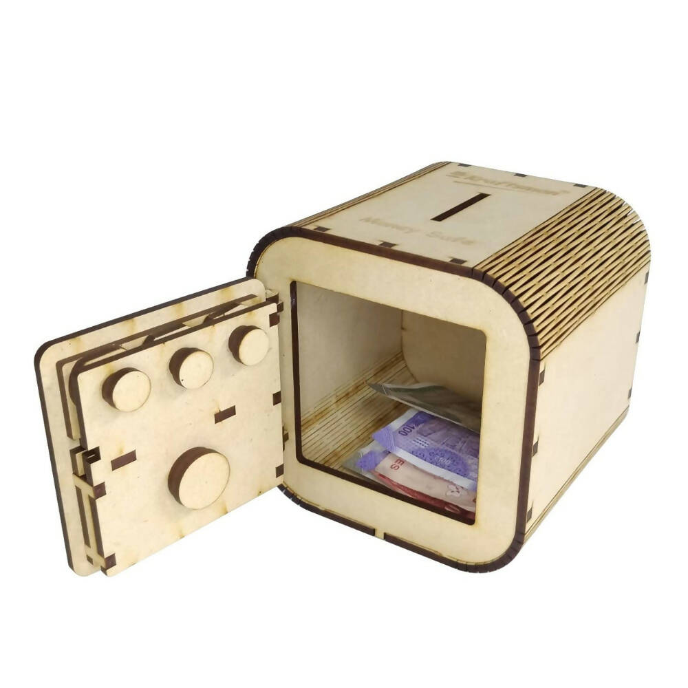 Kraftsman Wooden Money Safe For Kids And Adults | Make In India | Money Chest Style - Distacart