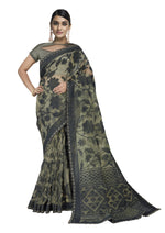 Thumbnail for Green Weaved Zari Tissue Floral Saree With Blouse Piece - Norita Avyaan - Distacart
