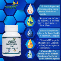 Thumbnail for Nveda Calcium Magnesium Zinc Vitamin D3 & B12 Tablets