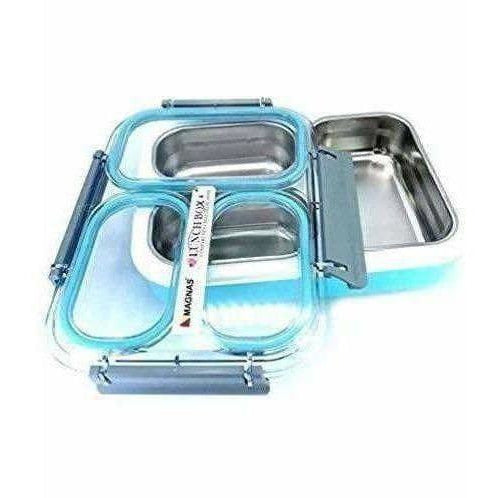 Leak Proof Grid BPA Free 3 Compartments Lunch Box - Distacart