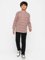 Thumbnail for Manet Ethnic Full Sleeves Printed Shirt - Brown - Distacart