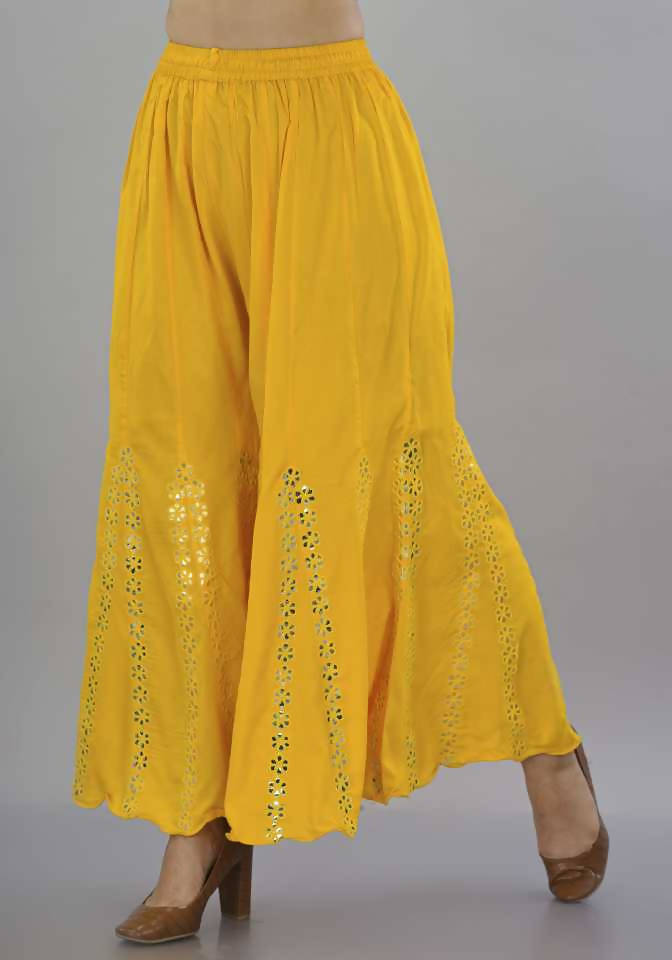 Mominos Fashion Yellow Mirror Palazzo