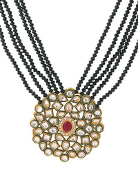 Thumbnail for NVR Women Gold Plated Kundan Studded Jewellery Set - Distacart