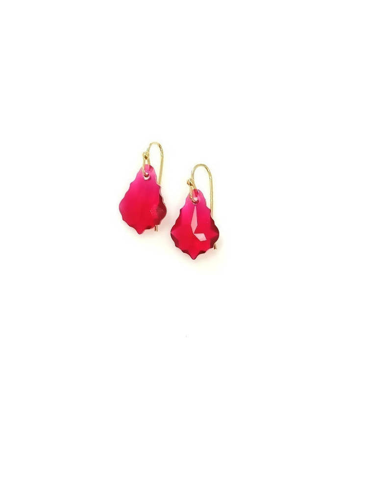 Bling Accessories Swarovski Crystal Ruby Red Drop Earrings