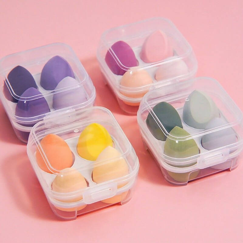 Favon Pack of 4 Professional Makeup Sponges with Storage Box - Distacart