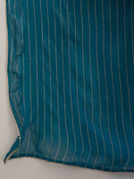 Thumbnail for Suta Turquoise Blue Striped Viscose Rayon Saree - Distacart