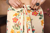 Thumbnail for Partywear Designer Cream Georgette Fancy Saree - Satrangi - Distacart