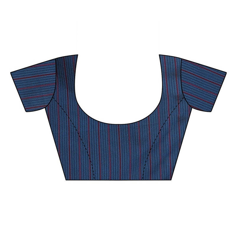 Vamika Navy Cotton Silk Weaving Saree (Binita Navy) Blouse