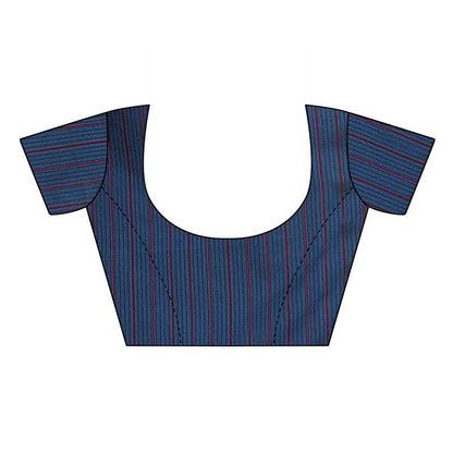 Vamika Navy Cotton Silk Weaving Saree (Binita Navy) Blouse