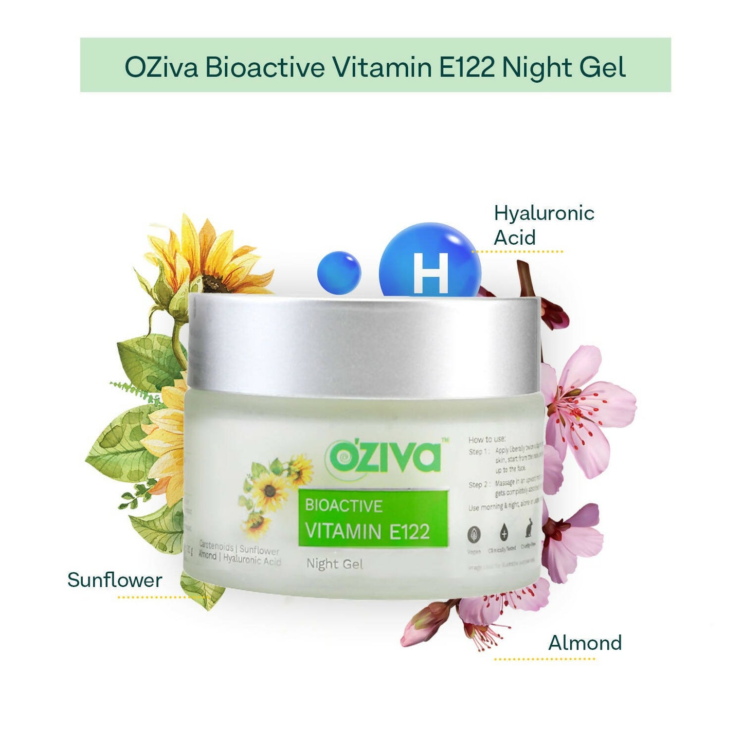 OZiva Bioactive Vitamin E122 Night Gel - Distacart