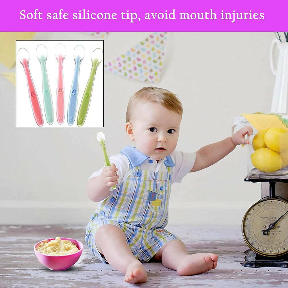 Safe-O-Kid Soft Tip Silicone Spoon, Pink For Kids Protection - Distacart