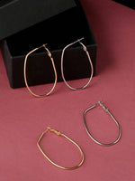 Thumbnail for NVR Women Set of 2 Contemporary Hoop Earrings - Distacart