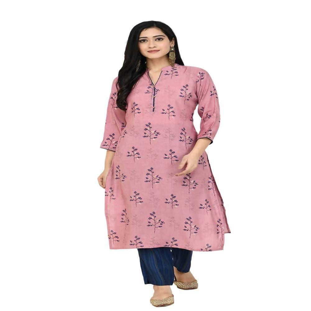 Lagi Women's Pink Printed Straight Kurta & Pant (MC41B)