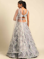 Thumbnail for House of Panchhi Grey Organza Sequins & Zarkan embroidery Lehenga choli & Dupatta - Distacart