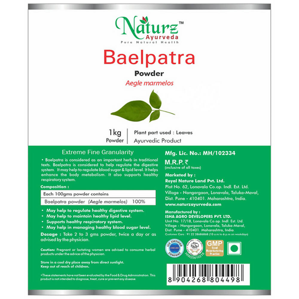 Naturz Ayurveda Baelpatra Powder - Distacart