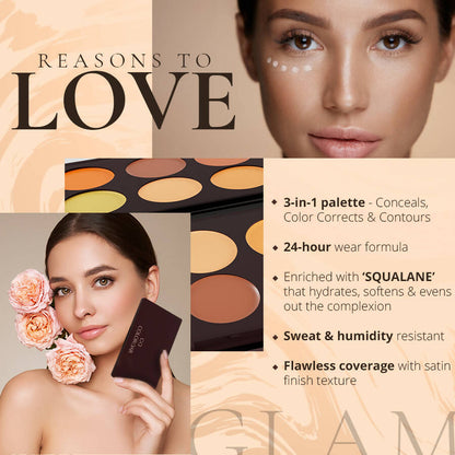 Colorbar 24Hrs Wear Concealer Palette Medium-Deep - Distacart