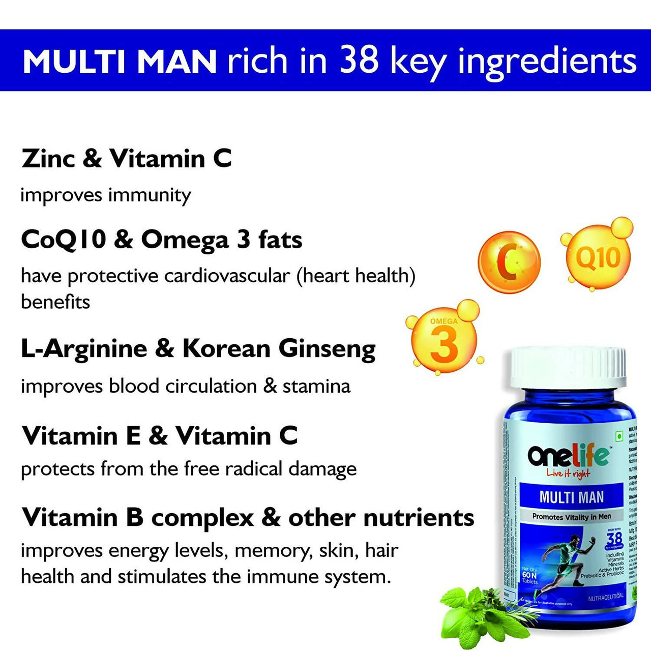 Onelife Multi Vitamin For Men Tablets - Distacart