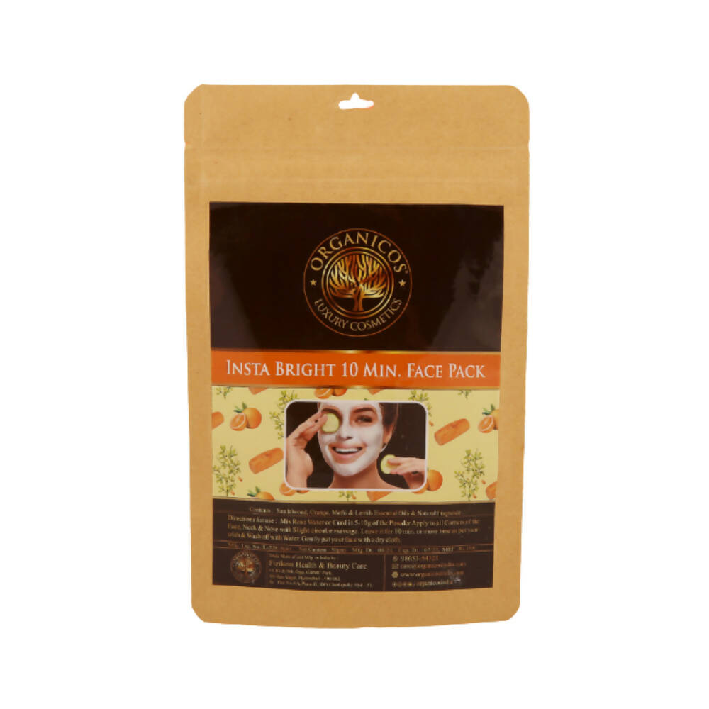 Organicos Insta Bright 10 Min Face Pack - Distacart