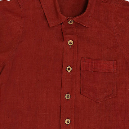 Mhyssa Yellow Dungaree With Round Neck Half Sleeves Maroon Shirt Set - Distacart