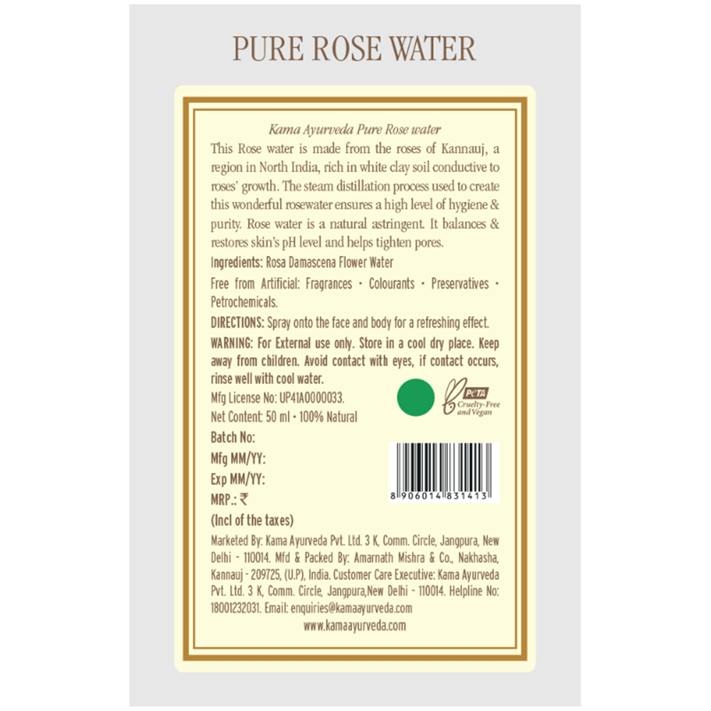 Kama Ayurveda Pure Rose Water - Distacart