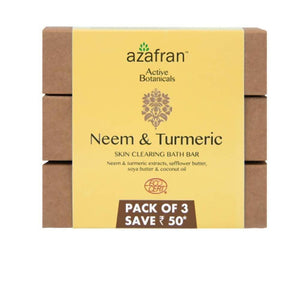 Azafran Active Botanicals Neem & Turmeric Skin Clearing Bath Bar