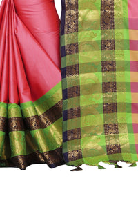 Thumbnail for Vamika Banarasi Silk Pink Weaving Saree