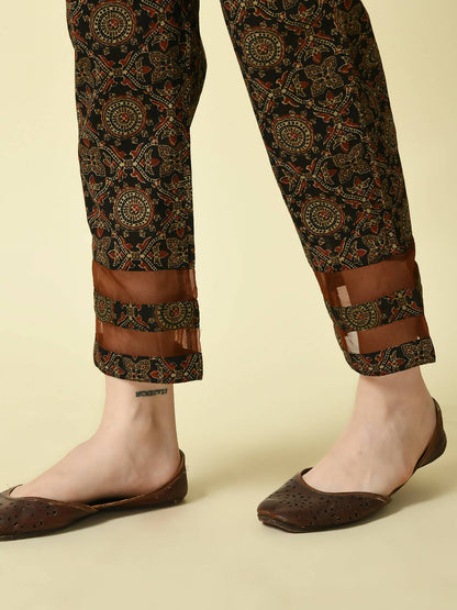 Myshka Women's Multi Straight Kurta & Trousers - Distacart