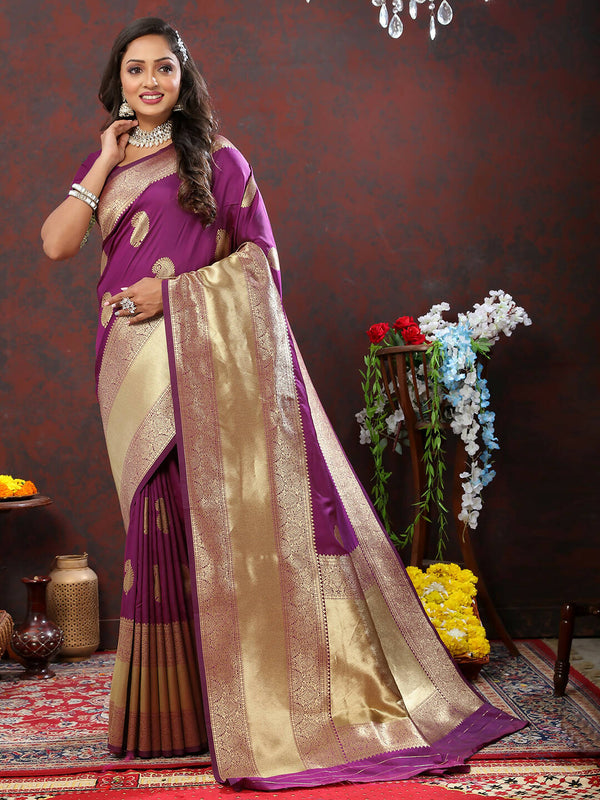 Lorenvalley Fashion Wine Soft Silk Woven Design Gold Zari Weaving Saree - Distacart
