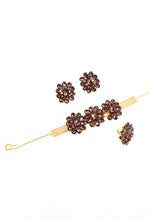 Thumbnail for Mominos Fashion Joharkamal Gold-Plated Brass Finish Stone Choker For Women & Girls (Brown) - Distacart