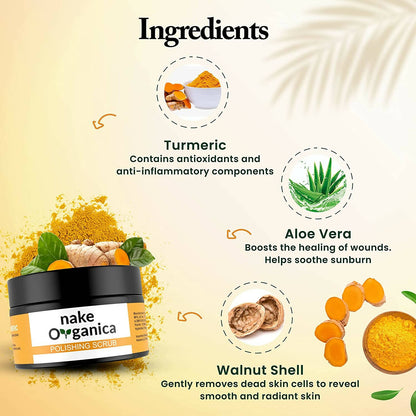 Nake Organica Turmeric Polishing Scrub - Distacart