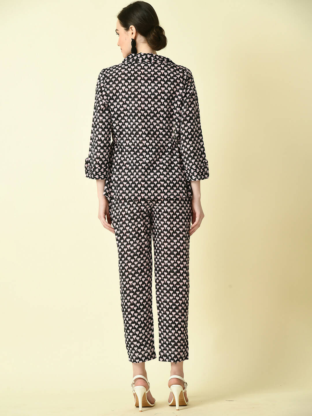 Myshka Women's Black Cotton Printed jacket - Distacart