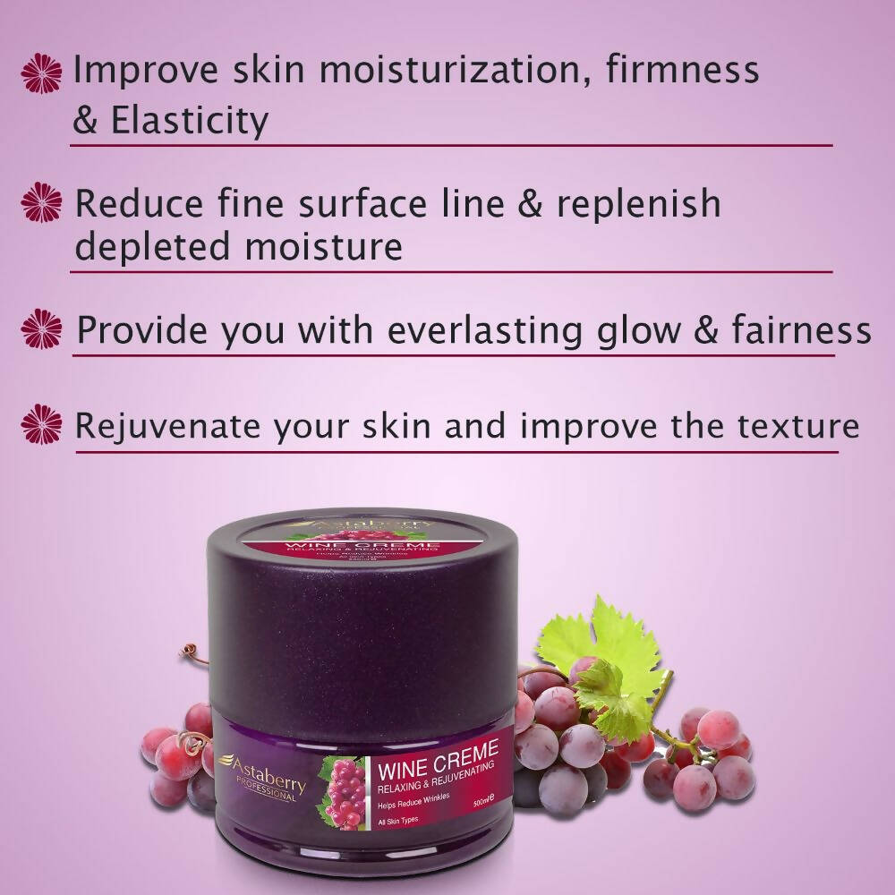 Astaberry Professional Wine Face Creme- Reduce Wrinkles - Distacart