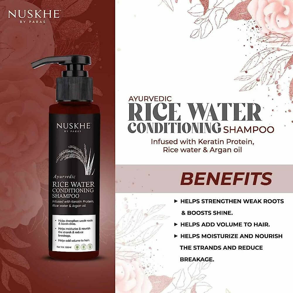 Nuskhe By Paras Ayurvedic Rice Water Conditioning Shampoo - Distacart