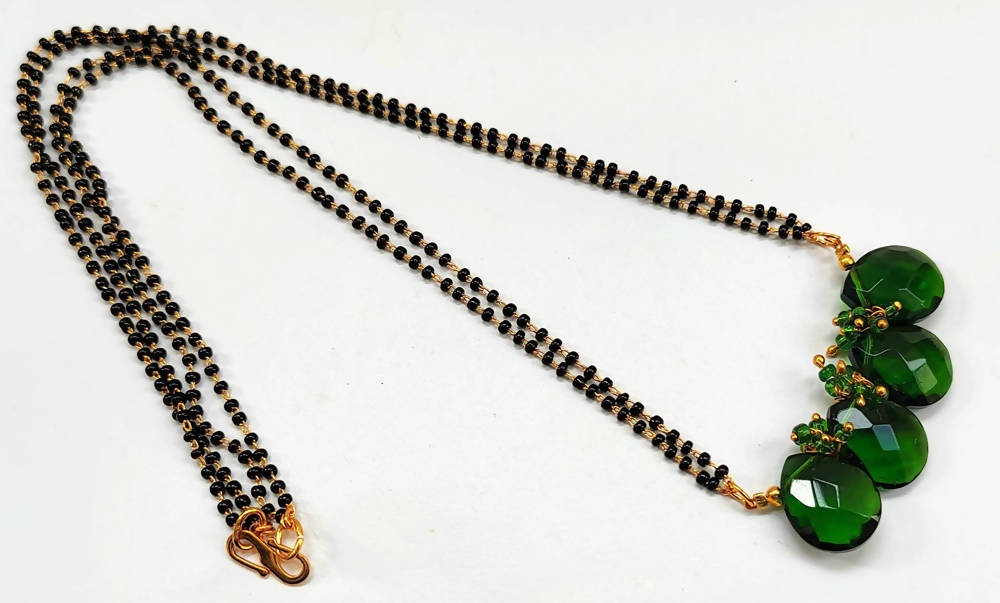 Green Beaded Designer Mangalsutra - Distacart